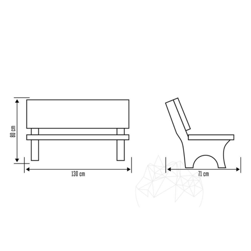 Mobilier Gradina (masa + 2 bancute) Placat